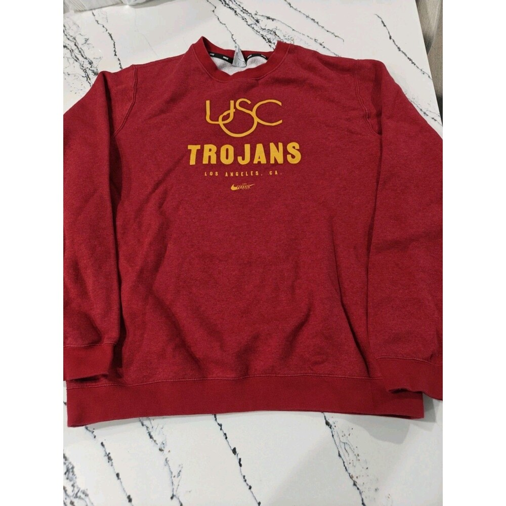 Nike USC Trojans Sweater Mens XL Red NCAA Football Center Swoosh